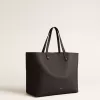 Schwarze Pasadena-Tasche aus glattem Leder mit goldenem Logo
