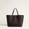 Schwarze Pasadena-Tasche aus glattem Leder mit goldenem Logo