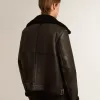 Schwarze Schaffelljacke Schwarze Schaffelljacke