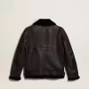 Schwarze Schaffelljacke Schwarze Schaffelljacke