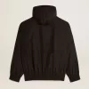 Schwarze Windjacke mit Kapuze