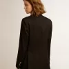 Schwarzer Damenblazer mit doppelter Knopfleiste Schwarzer Damenblazer mit doppelter Knopfleiste