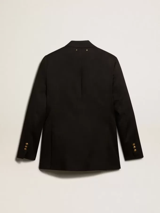 Schwarzer Damenblazer mit doppelter Knopfleiste Schwarzer Damenblazer mit doppelter Knopfleiste