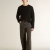 Schwarzer Herrenpullover aus Wolle mit Used-Look
