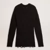 Schwarzer Herrenpullover aus Wolle mit Used-Look