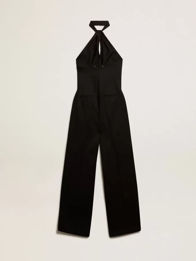 Schwarzer Overall aus Wollgabardine Schwarzer Overall aus Wollgabardine
