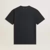 Schwarzes Baumwoll-T-Shirt für Herren mit Aufdruck auf der Vorderseite