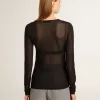 Schwarzes Damen-T-Shirt mit Rundhalsausschnitt