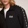 Schwarzes Herren-Sweatshirt mit Reißverschluss und weißen Sternen