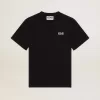 Schwarzes Herren-T-Shirt mit kontrastierendem weißem Logo und Stern