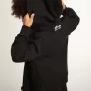 Schwarzes Kapuzensweatshirt mit kontrastierendem weißen Stern und Logo
