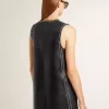 Schwarzes Nappalederkleid für Damen mit Nieten