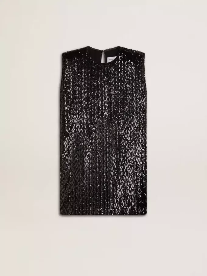 Schwarzes Paillettenkleid für Damen