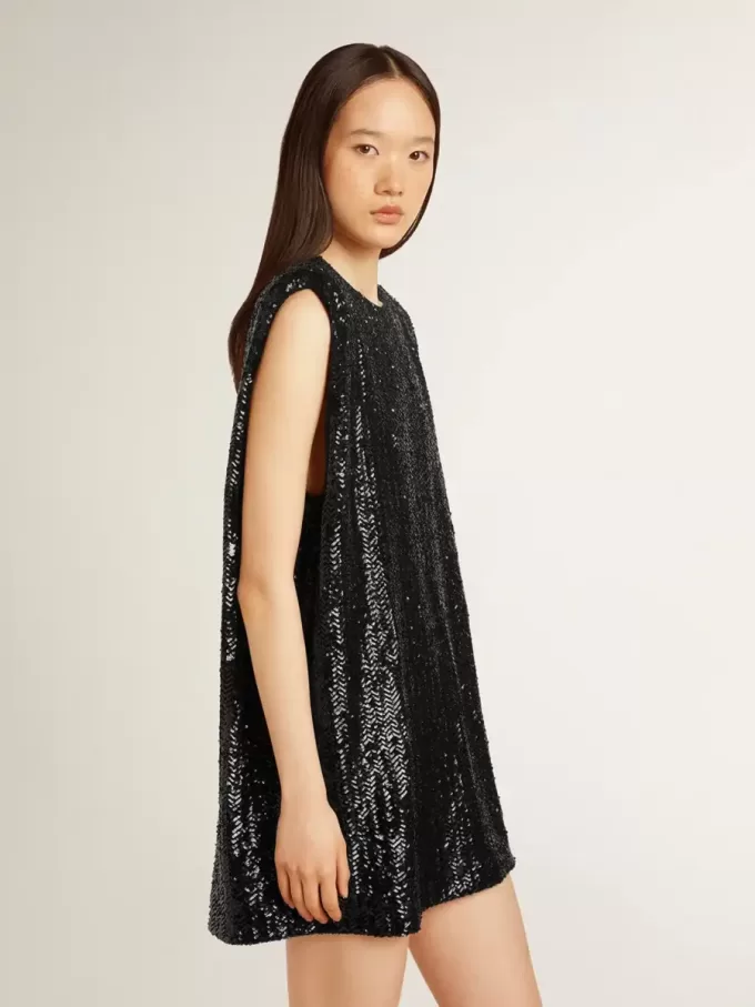 Schwarzes Paillettenkleid für Damen