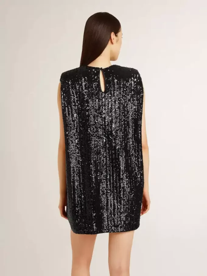 Schwarzes Paillettenkleid für Damen