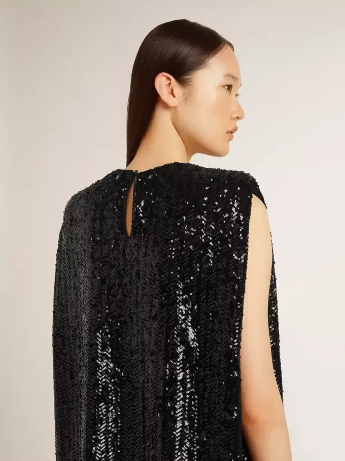 Schwarzes Paillettenkleid für Damen