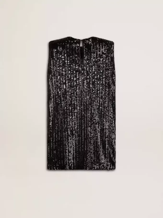 Schwarzes Paillettenkleid für Damen