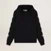 Schwarzes Sweatshirt aus der Alighiero Star Collection mit kontrastierenden weißen Sternen