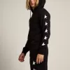 Schwarzes Sweatshirt aus der Alighiero Star Collection mit kontrastierenden weißen Sternen