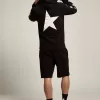 Schwarzes Sweatshirt aus der Alighiero Star Collection mit kontrastierenden weißen Sternen