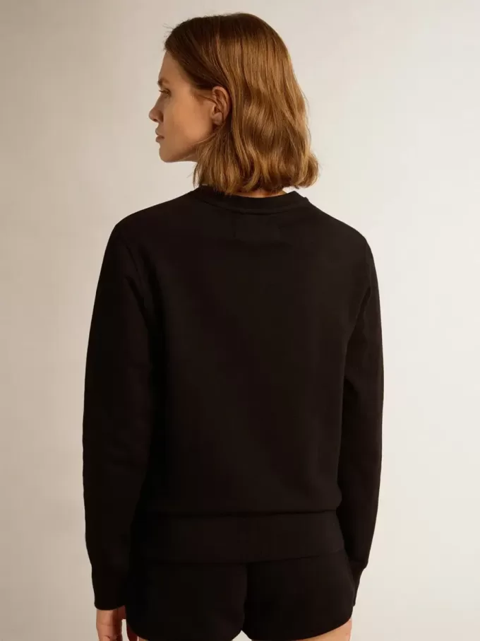 Schwarzes Sweatshirt aus der Athena Star Collection mit tonalem Stern auf der Vorderseite