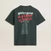 Schwarzes T-Shirt mit mehrfarbigem Aufdruck