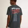 Schwarzes T-Shirt mit mehrfarbigem Aufdruck