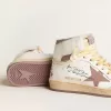 Sky-Star aus weißem Leder mit rosa Lederstern