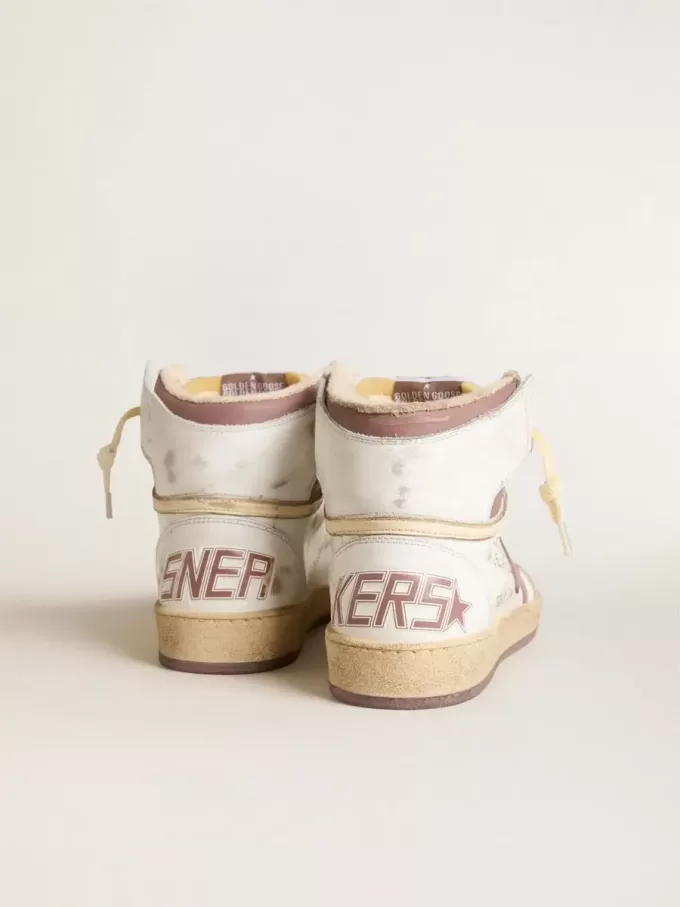 Sky-Star aus weißem Leder mit rosa Lederstern