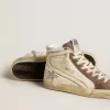 Slide aus Nappaleder mit Glitzerstern und Lackleder-Flash