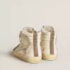 Slide aus Nappaleder mit Glitzerstern und Lackleder-Flash