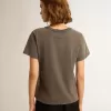 Slim-Fit-T-Shirt in Anthrazitgrau mit Used-Look