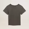 Slim-Fit-T-Shirt in Anthrazitgrau mit Used-Look