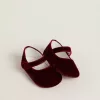 Sofi Baby-Ballerinas aus burgunderrotem Samt und Wildleder Sofi Baby-Ballerinas aus burgunderrotem Samt und Wildleder