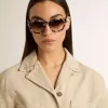 Sonnenbrille im Cameron-Stil mit Schildpattmuster Sonnenbrille im Cameron-Stil mit Schildpattmuster