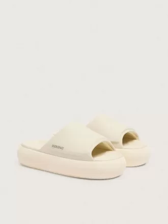 Herren-Slip-Ons „Space-Star Slide” aus weißem Leder