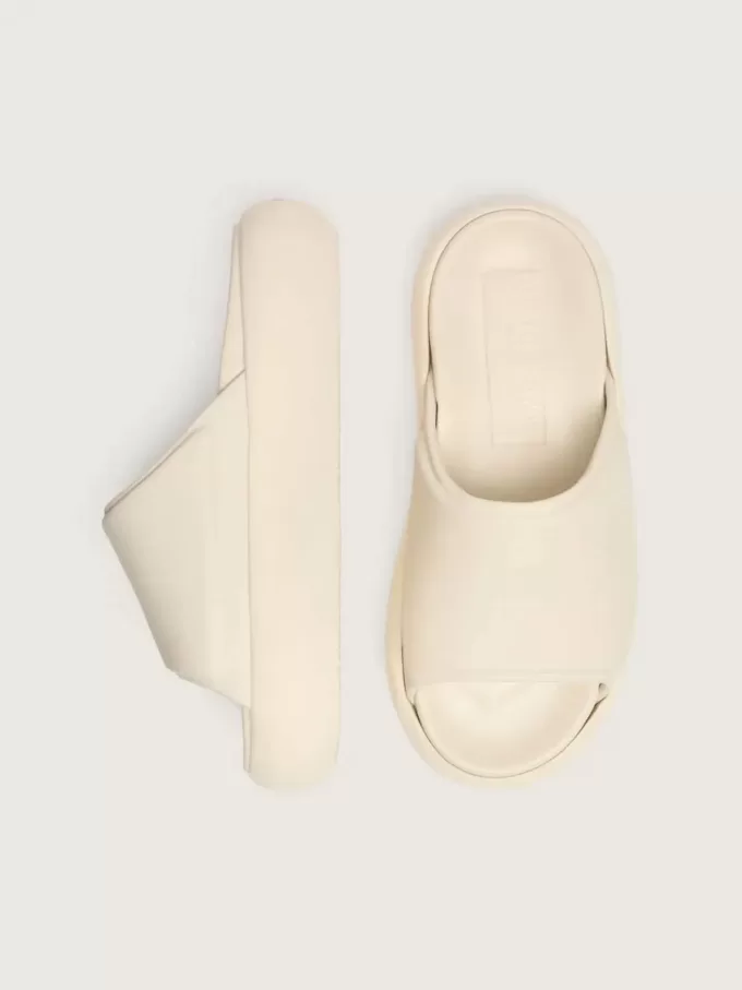 Herren-Slip-Ons „Space-Star Slide” aus weißem Leder