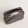 Star Bag aus grauem Metallic-Leder mit Swarovski-Kristallstern
