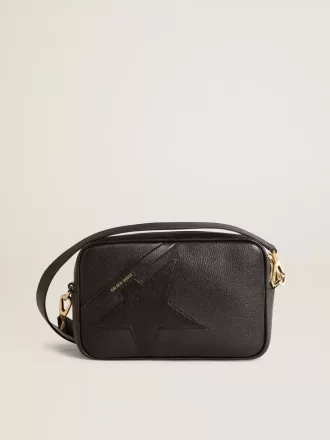 Star Bag aus schwarzem Leder mit ton-in-ton Stern