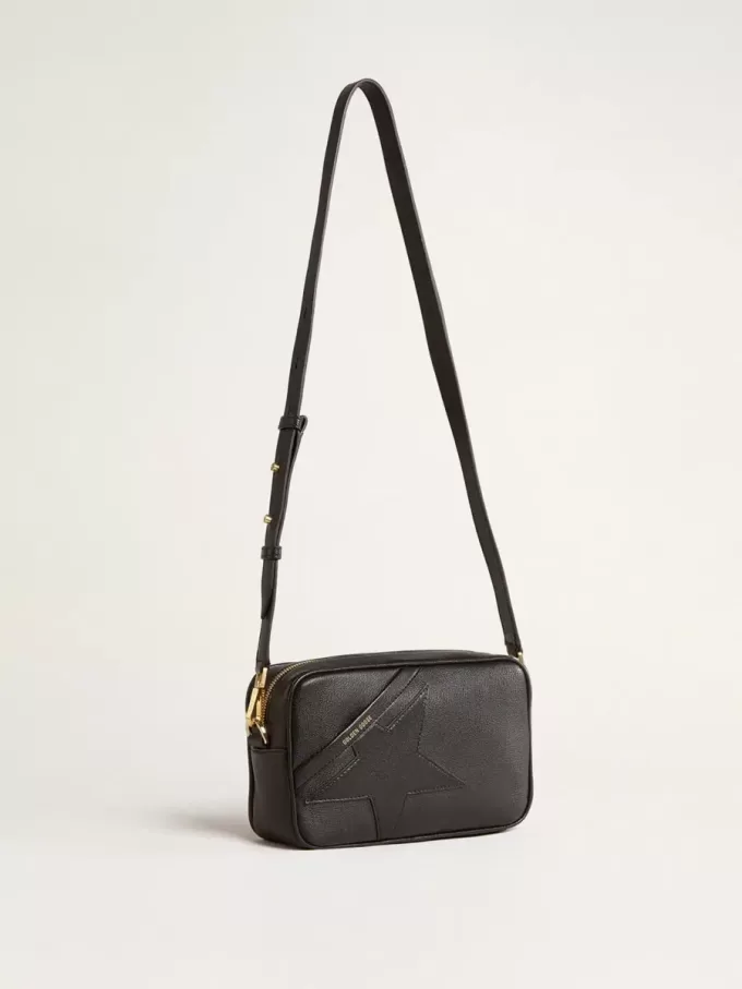 Star Bag aus schwarzem Leder mit ton-in-ton Stern