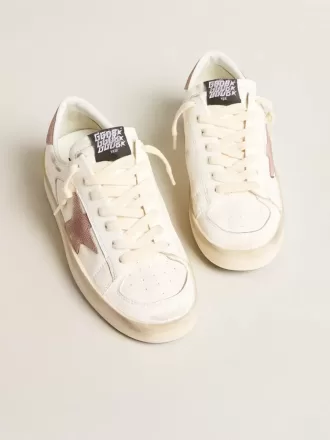 Stardan Sneakers mit rosa strukturiertem Lederstern und Fersenlasche
