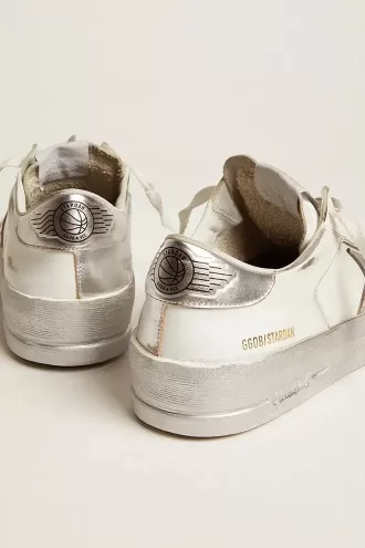 Stardan Sneakers mit silbermetallischem Lederstern und Fersenlasche