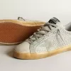 Super-Star für Damen aus gealtertem weißem Nubukleder mit Swarovski-Kristallen Super-Star für Damen aus gealtertem weißem Nubukleder mit Swarovski-Kristallen