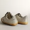 Super-Star für Damen aus gealtertem weißem Nubukleder mit Swarovski-Kristallen Super-Star für Damen aus gealtertem weißem Nubukleder mit Swarovski-Kristallen