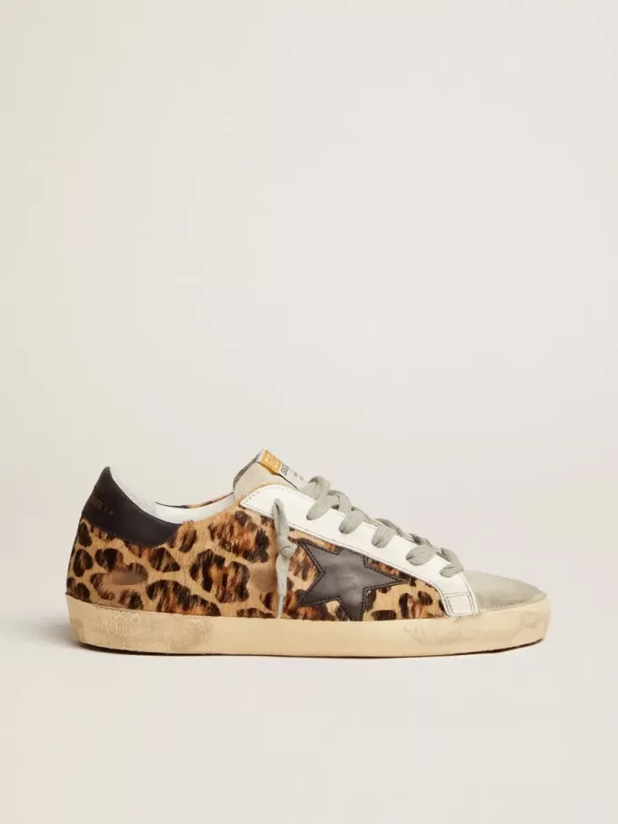 Super-Star für Damen aus Leder mit Leopardenmuster Super-Star für Damen aus Leder mit Leopardenmuster