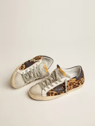 Super-Star für Damen aus Leder mit Leopardenmuster Super-Star für Damen aus Leder mit Leopardenmuster