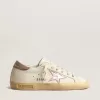 Super-Star für Damen aus weißem Nappaleder mit rosa Metallic-Lederstern Super-Star für Damen aus weißem Nappaleder mit rosa Metallic-Lederstern