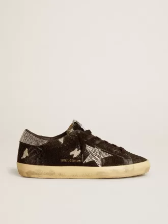 Super-Star für Damen aus Wildleder und Swarovski-Kristallen mit silbernem Stern Super-Star für Damen aus Wildleder und Swarovski-Kristallen mit silbernem Stern