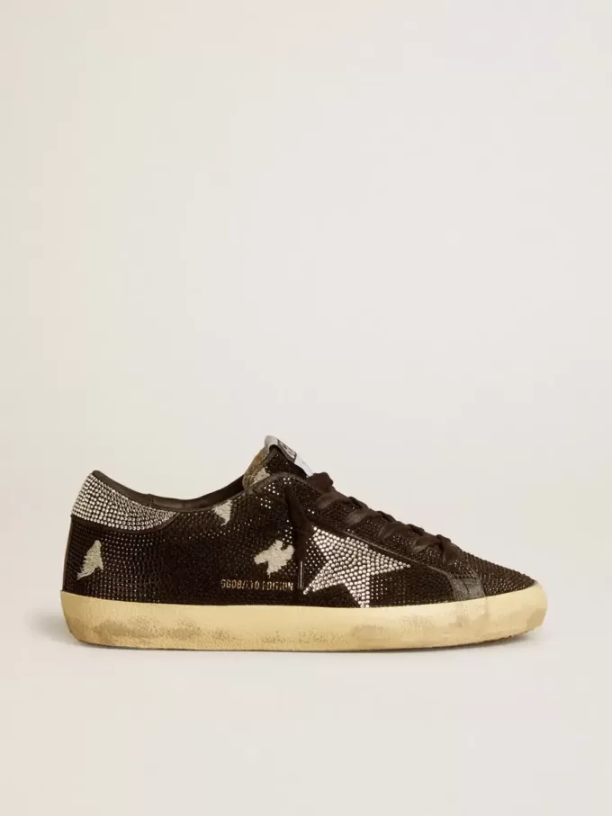 Super-Star für Damen aus Wildleder und Swarovski-Kristallen mit silbernem Stern Super-Star für Damen aus Wildleder und Swarovski-Kristallen mit silbernem Stern