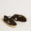 Super-Star für Damen aus Wildleder und Swarovski-Kristallen mit silbernem Stern Super-Star für Damen aus Wildleder und Swarovski-Kristallen mit silbernem Stern